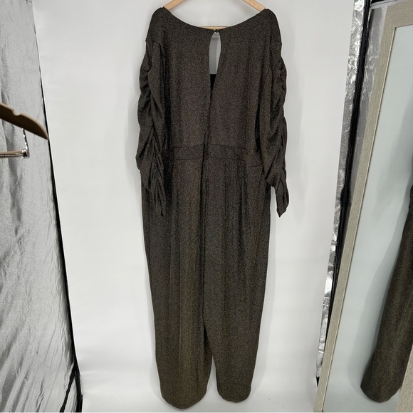 NWT Torrid Glitter Knit Sweetheart Neck Jumpsuit‎ Plus Size 30 Gold Brown - Picture 12 of 14